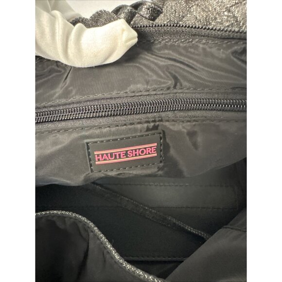 Haute Shore Mark Edge Black Woven Mini Tote Bag With Top Handles & Detachable St - Picture 9 of 16